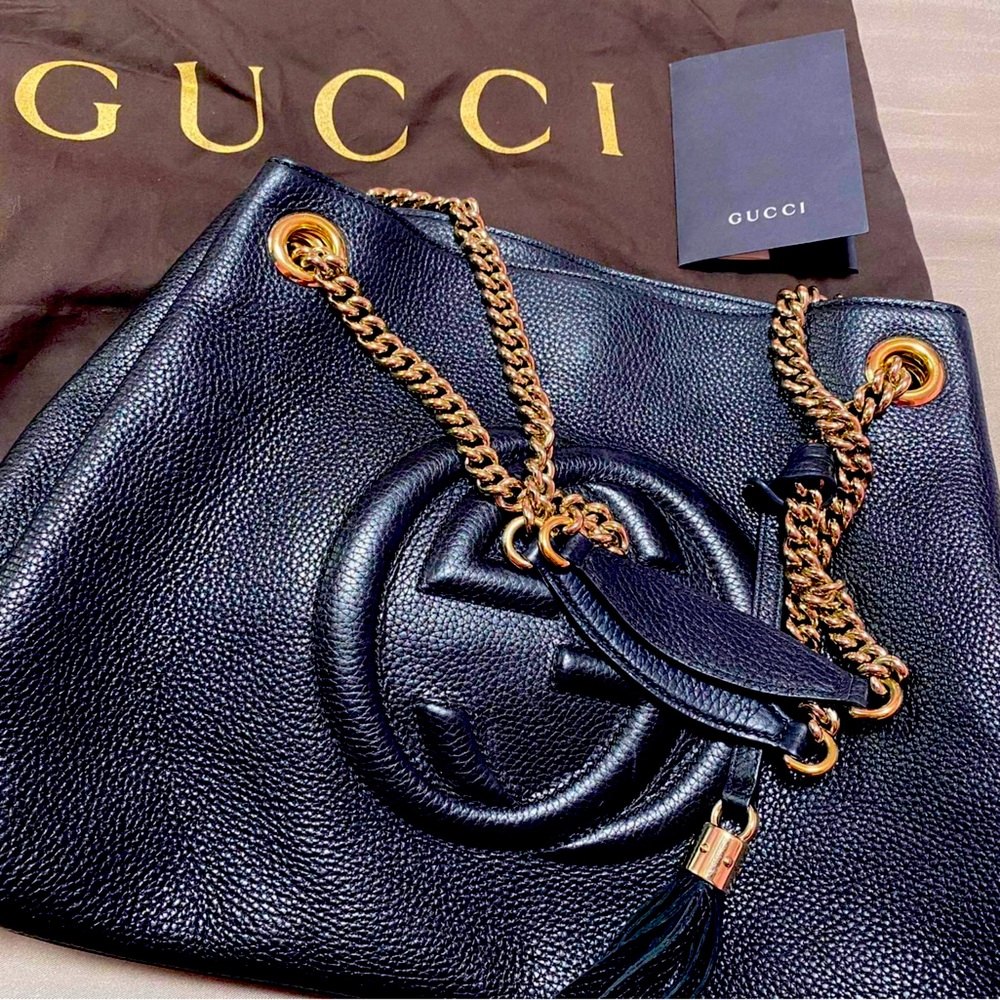 Gucci Soho Chain Strap Shoulder Bag Black